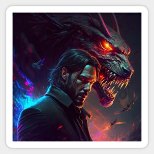 John Wick and the Dragon Sticker